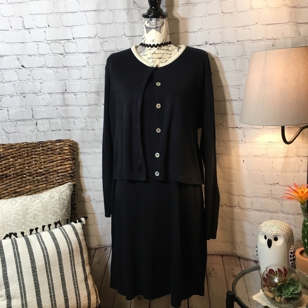 Hillard & Hanson  sweater dress with cardigan
